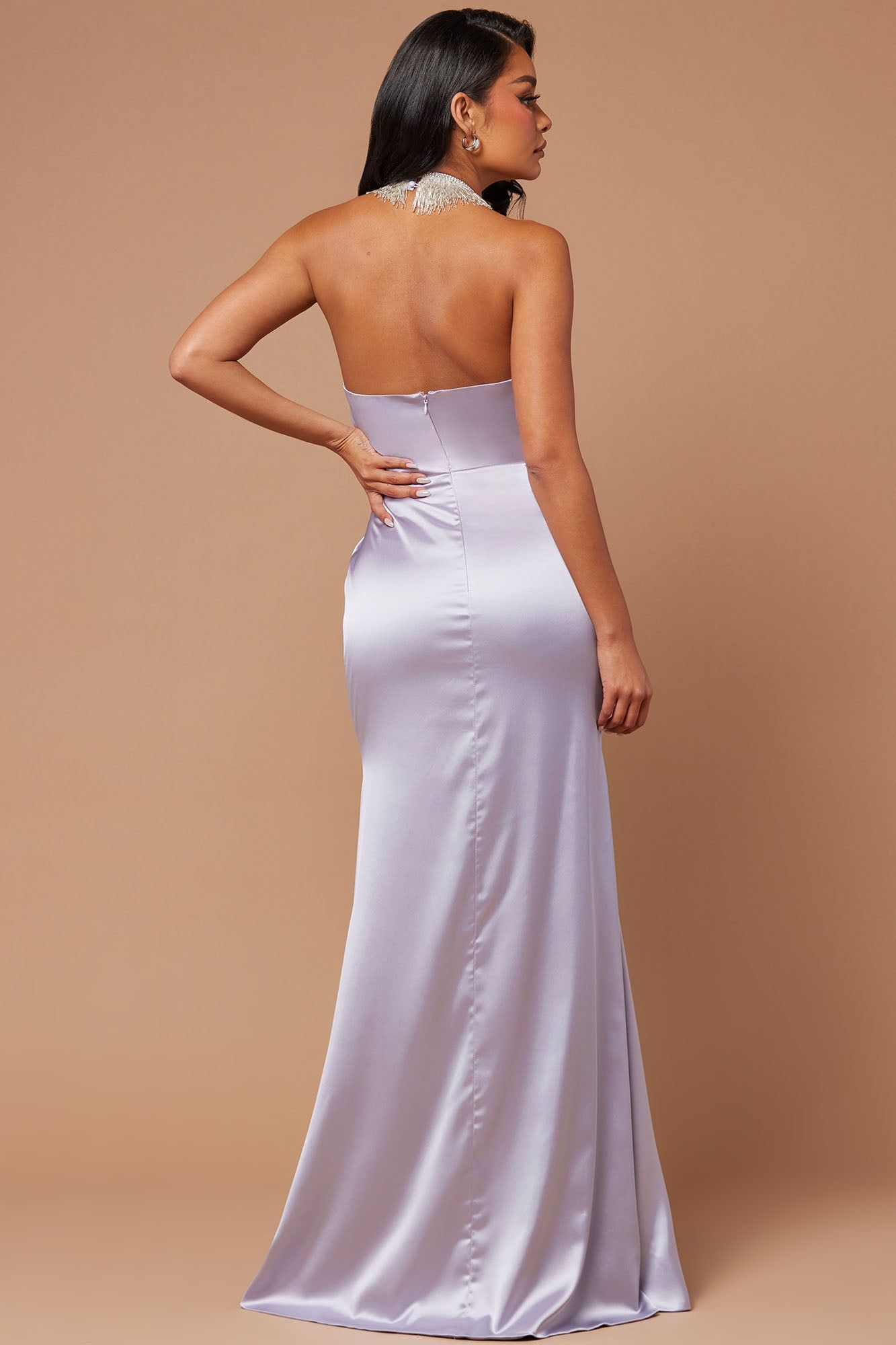 Rebekah Embellished Satin Gown - Grey sold by Fashion Nova product image thumbnail 4