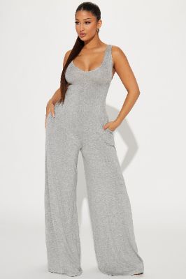 New Story Jumpsuit - Heathered Grey sold by Fashion Nova