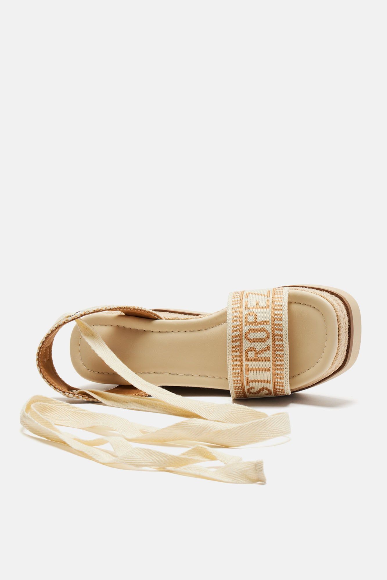 Any Time Any Place Wrap Up Wedges - Off White/combo sold by Fashion Nova product image thumbnail 3