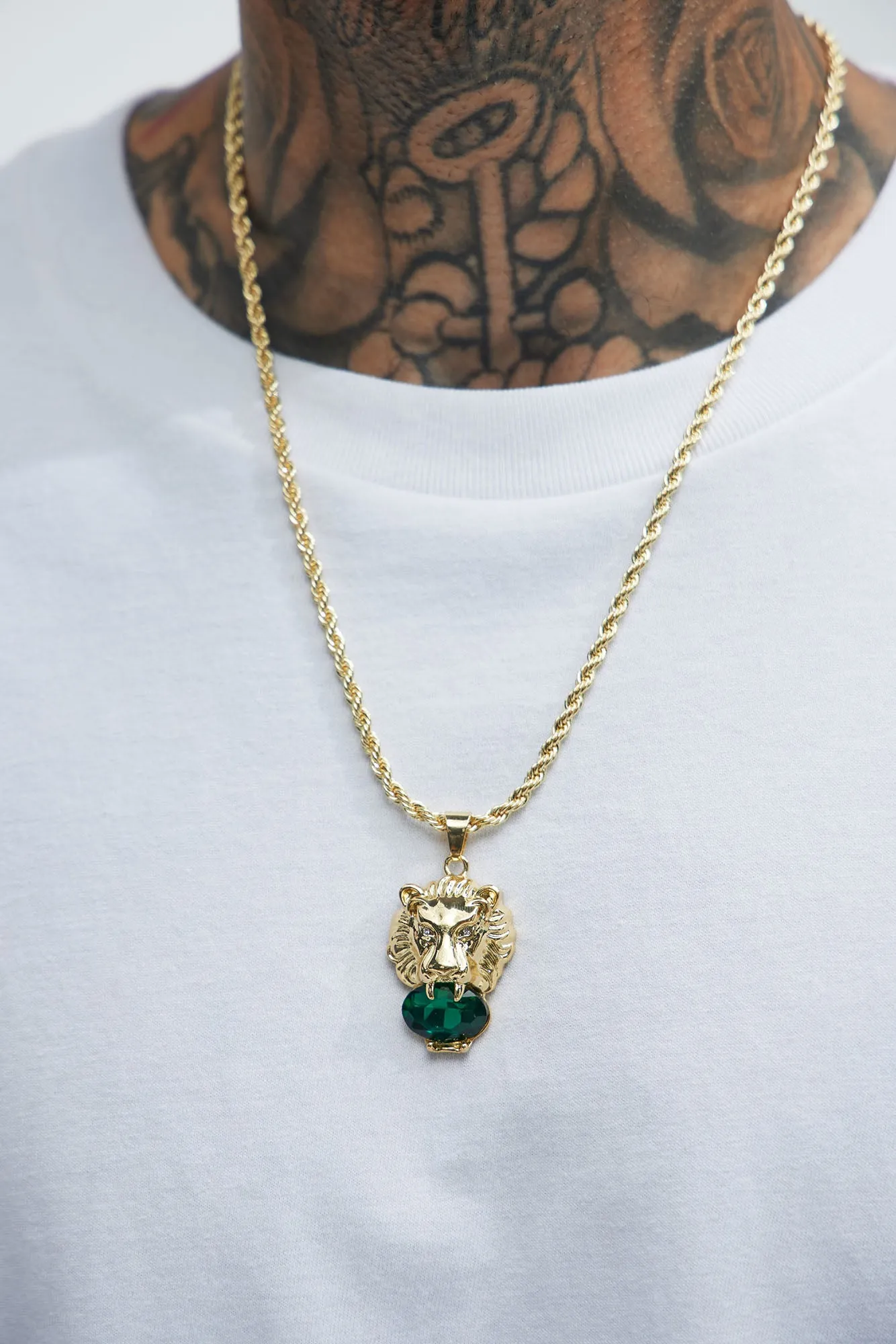 Lions Head Necklace - Gold sold by Fashion Nova