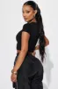 Judia Crew Neck Top - Black sold by Fashion Nova