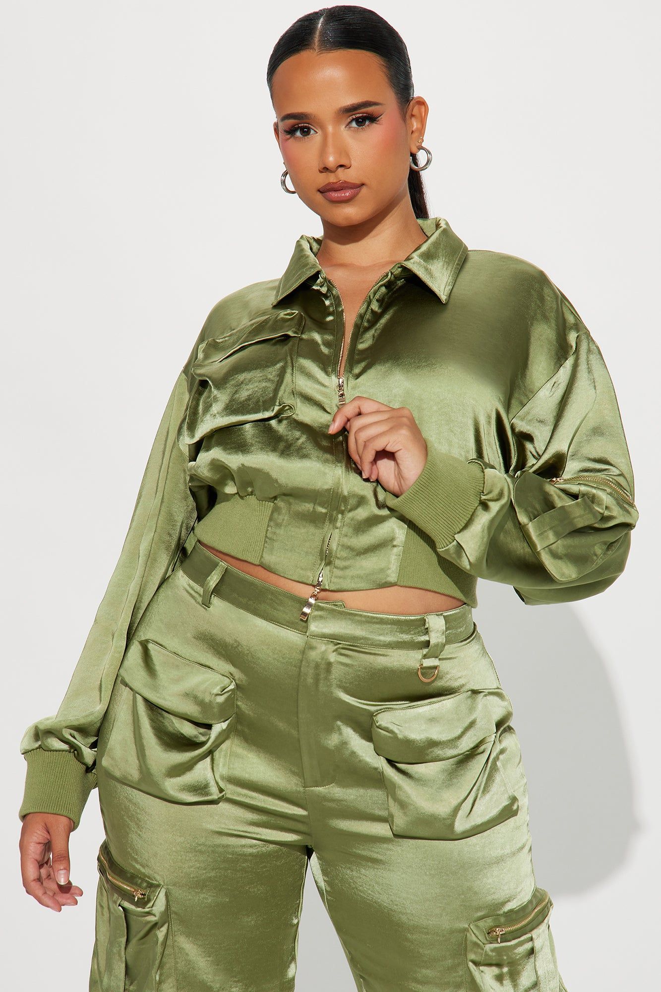 Showing Off Cargo Pant Set - Olive sold by Fashion Nova product image thumbnail 5