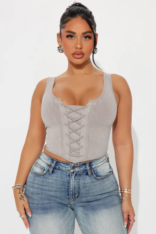 Love In The Club Washed Top - Taupe/combo sold by Fashion Nova