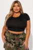 Judia Crew Neck Top - Black sold by Fashion Nova