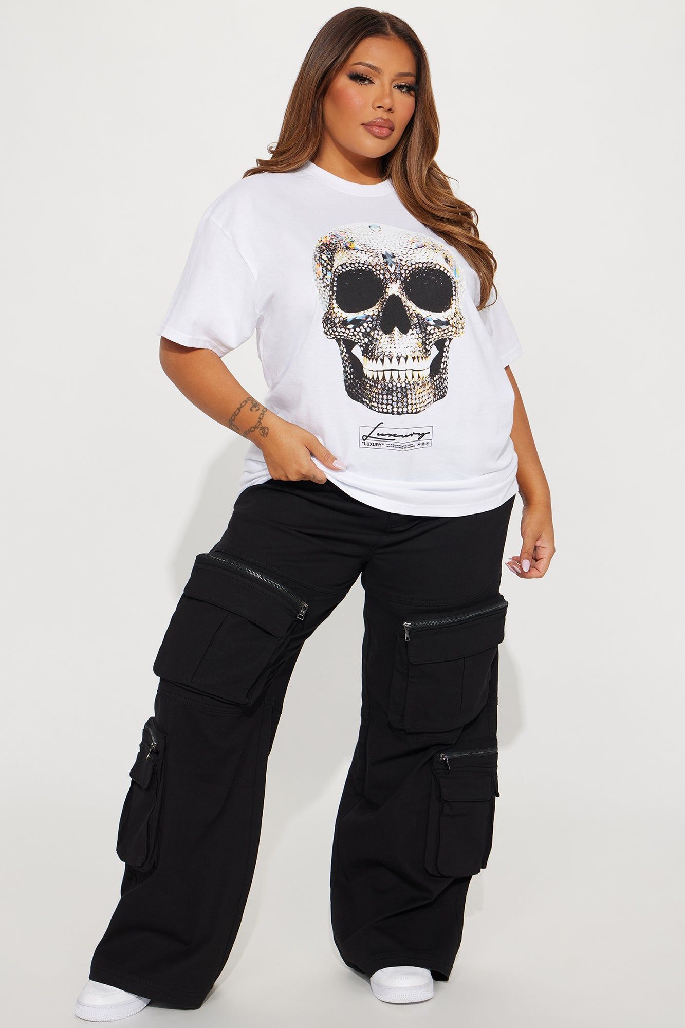 Made Of Diamonds Skull Graphic Tee - White sold by Fashion Nova product image thumbnail 5
