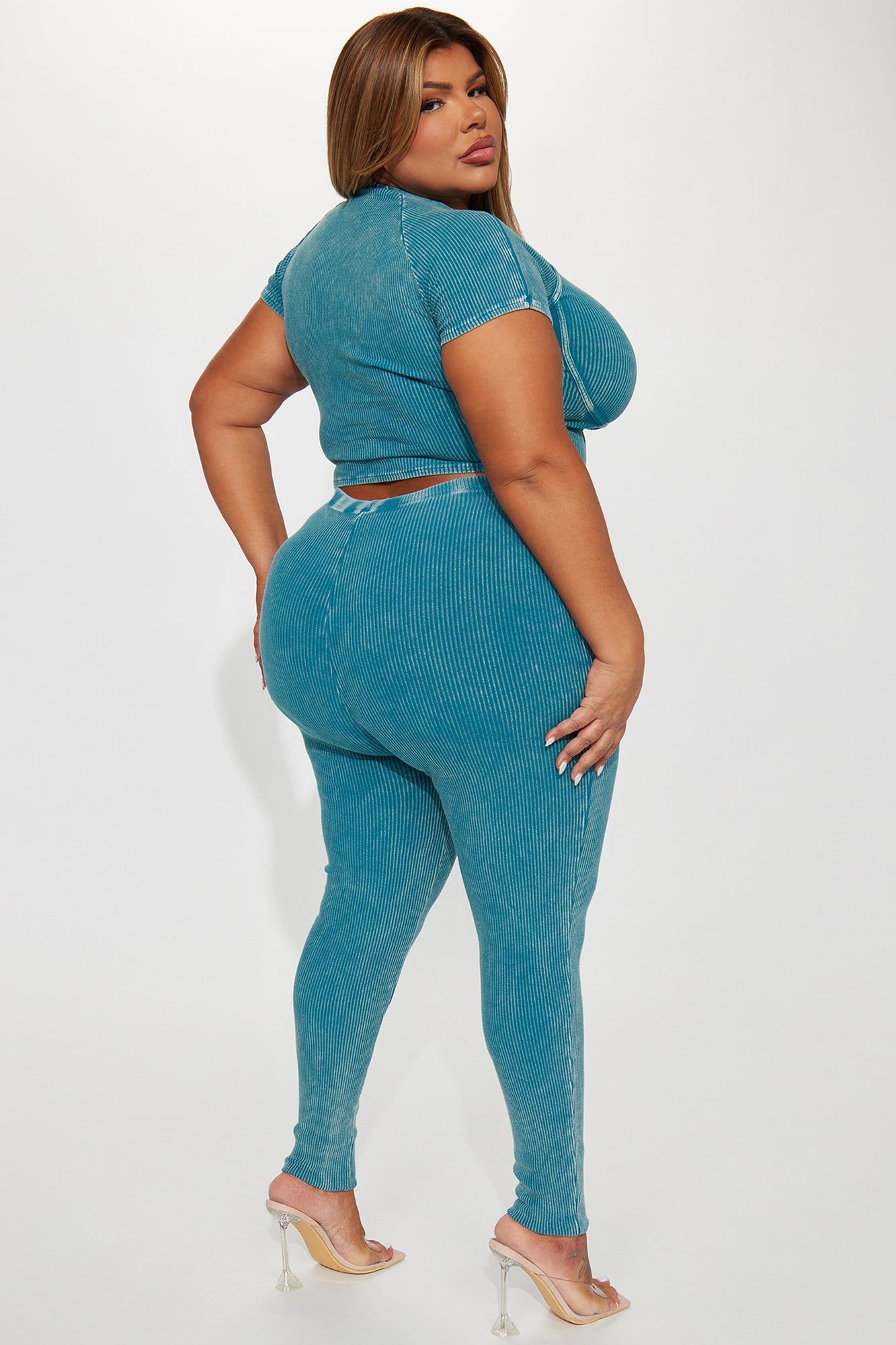 Jaime Short Sleeve Legging Set - Teal sold by Fashion Nova product image thumbnail 6