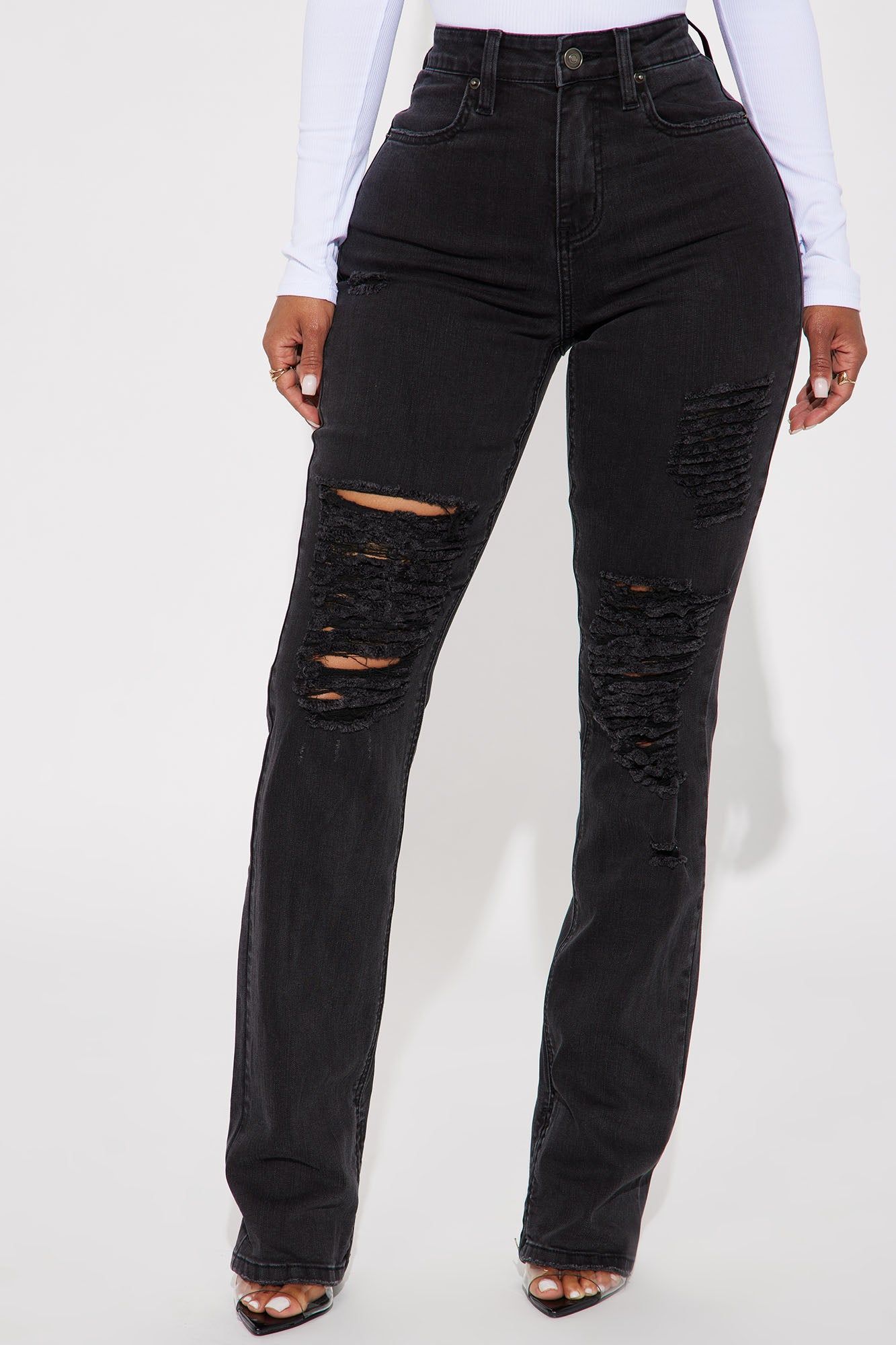 Ma Cherie Slim Straight Jeans - Black Wash sold by Fashion Nova product image thumbnail 2