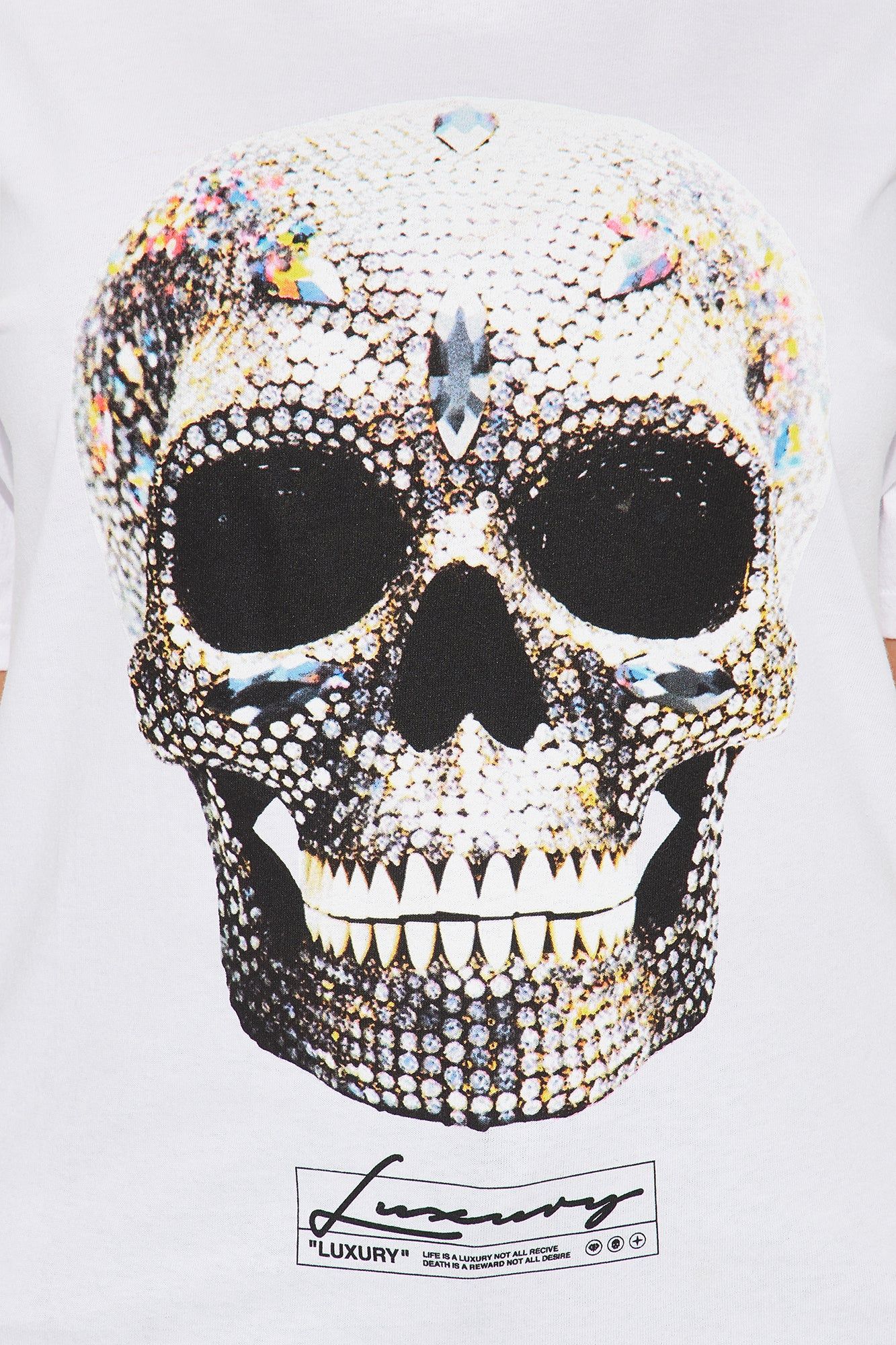 Made Of Diamonds Skull Graphic Tee - White sold by Fashion Nova product image thumbnail 3