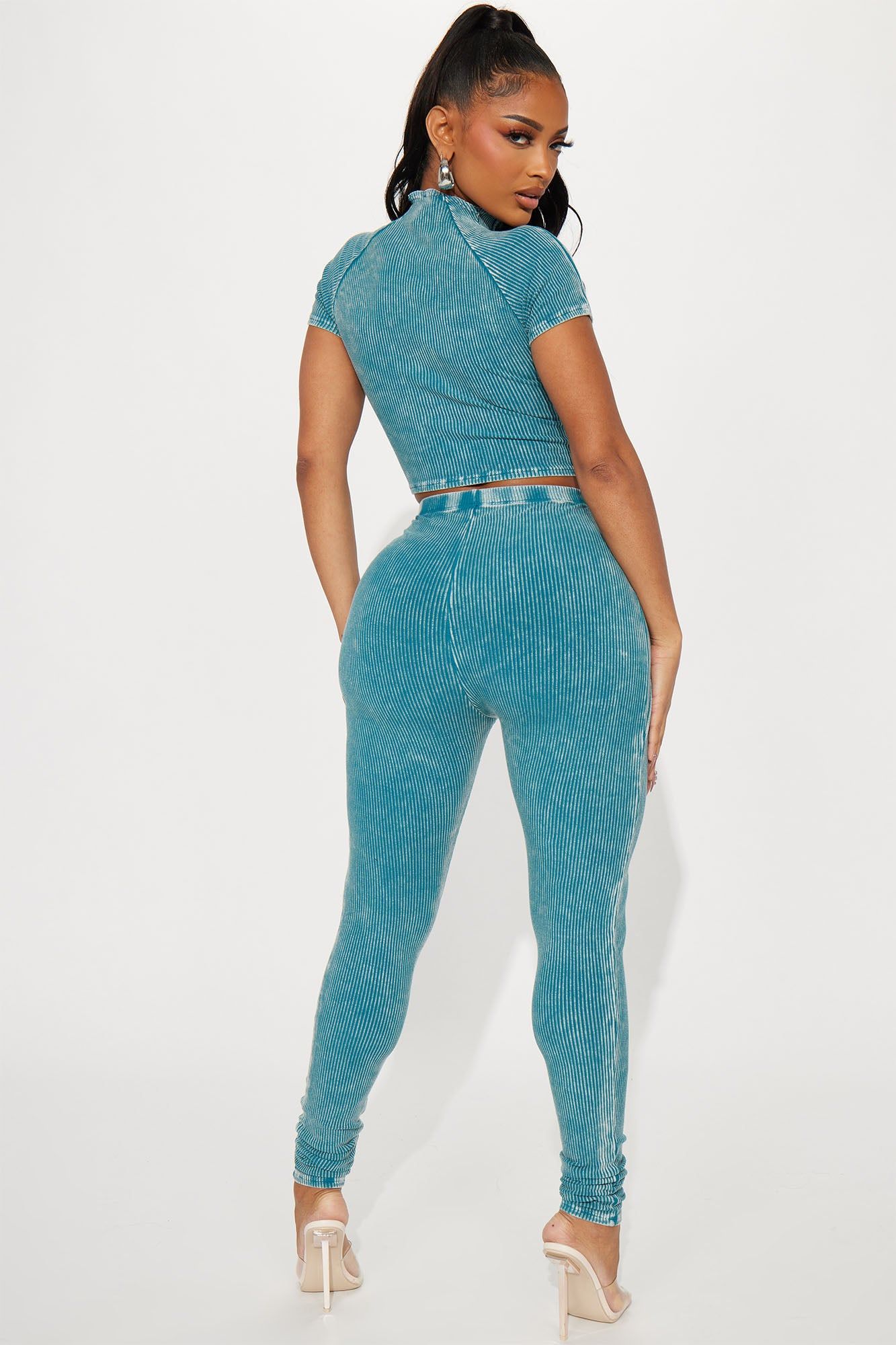 Jaime Short Sleeve Legging Set - Teal sold by Fashion Nova product image thumbnail 3