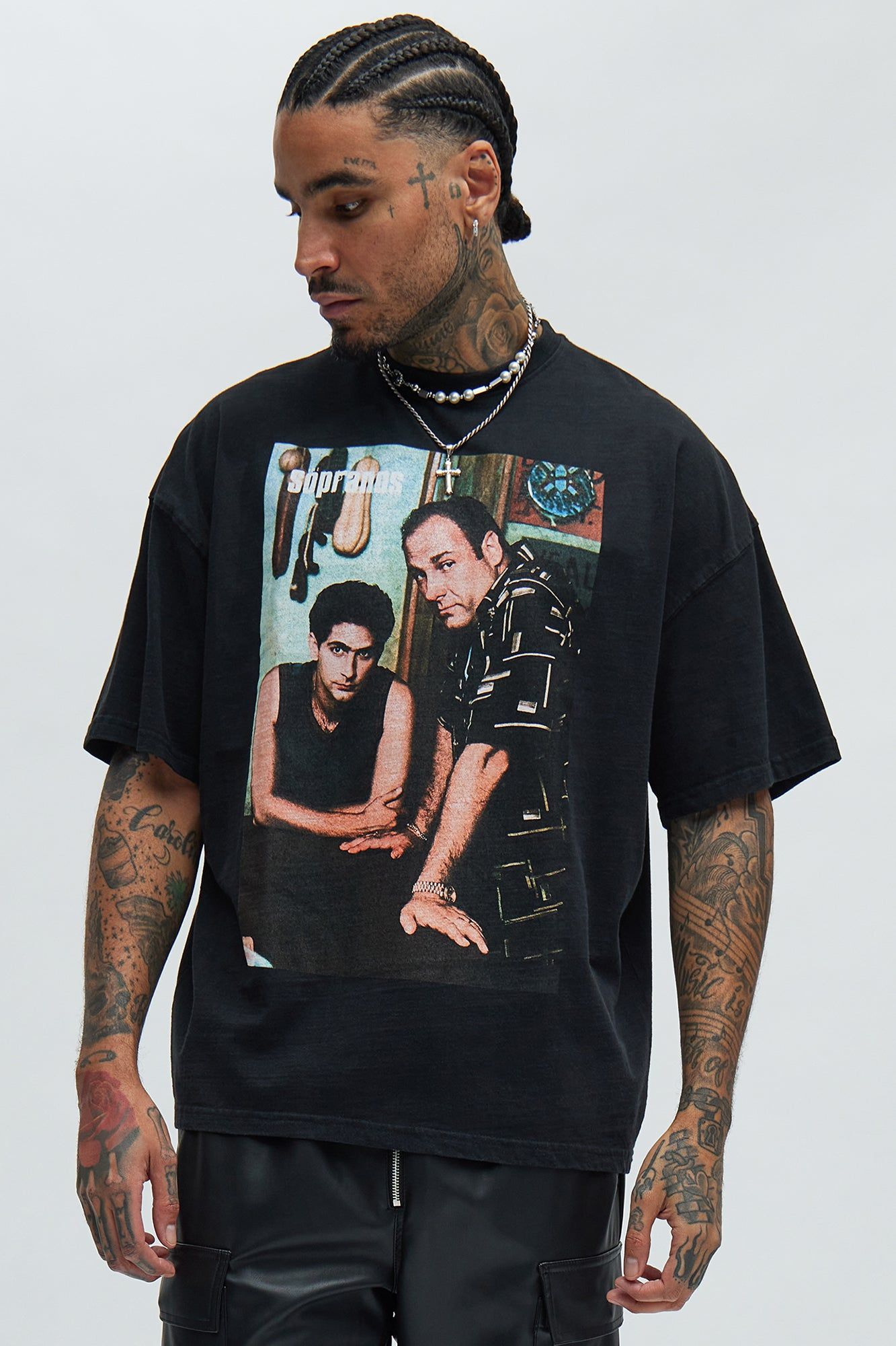 The Sopranos Tony And Christopher Short Sleeve Tee - Black sold by Fashion Nova