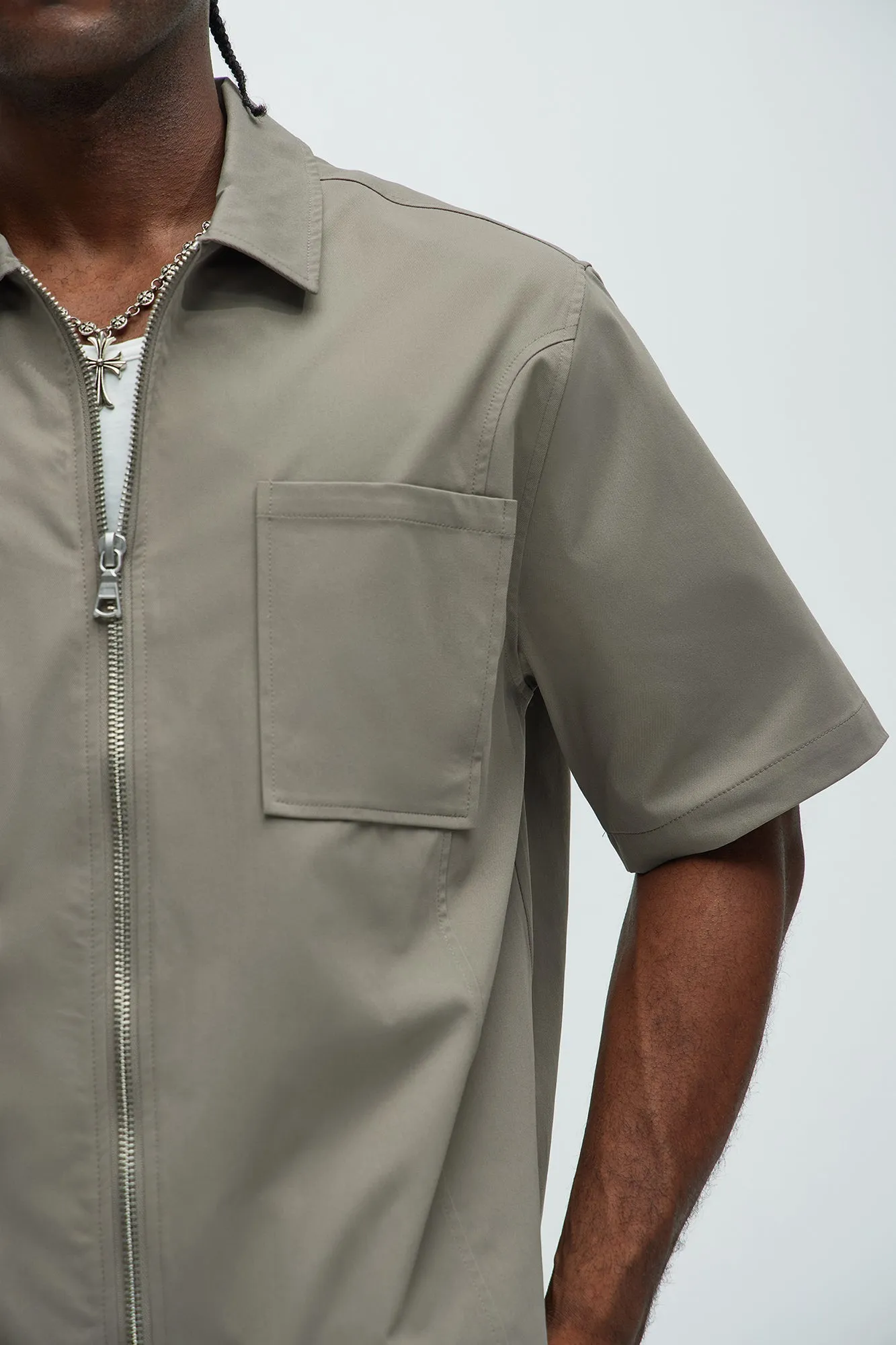 Cazenove Zip Shirt - Grey sold by Fashion Nova product image thumbnail 2