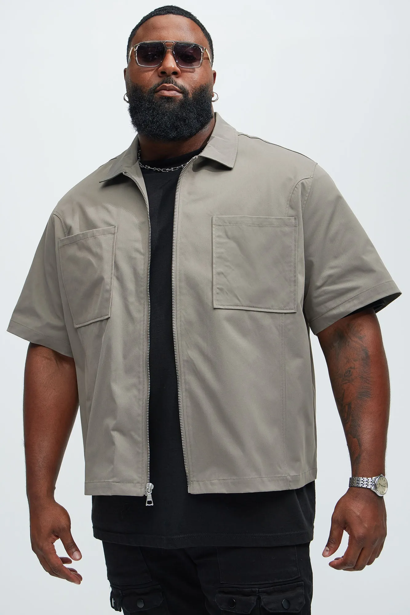 Cazenove Zip Shirt - Grey sold by Fashion Nova product image thumbnail 5