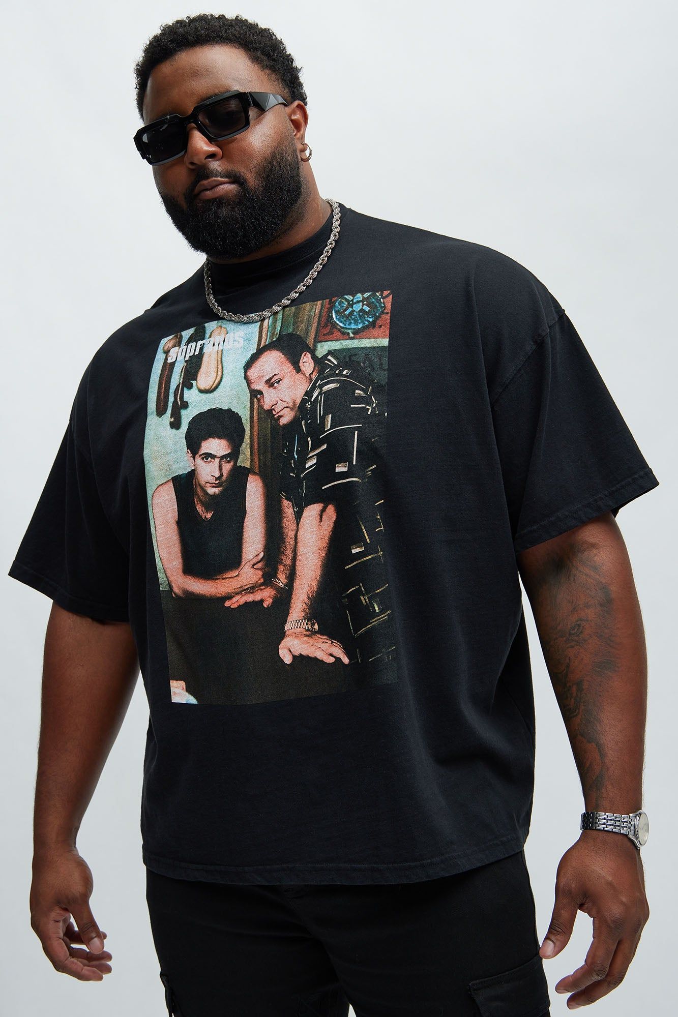 The Sopranos Tony And Christopher Short Sleeve Tee - Black sold by Fashion Nova product image thumbnail 4