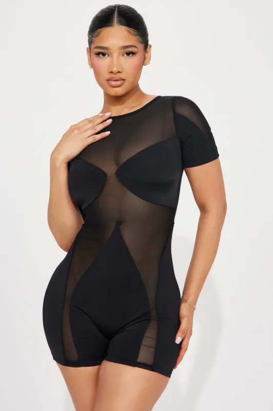 Born To Do It Romper - Black sold by Fashion Nova