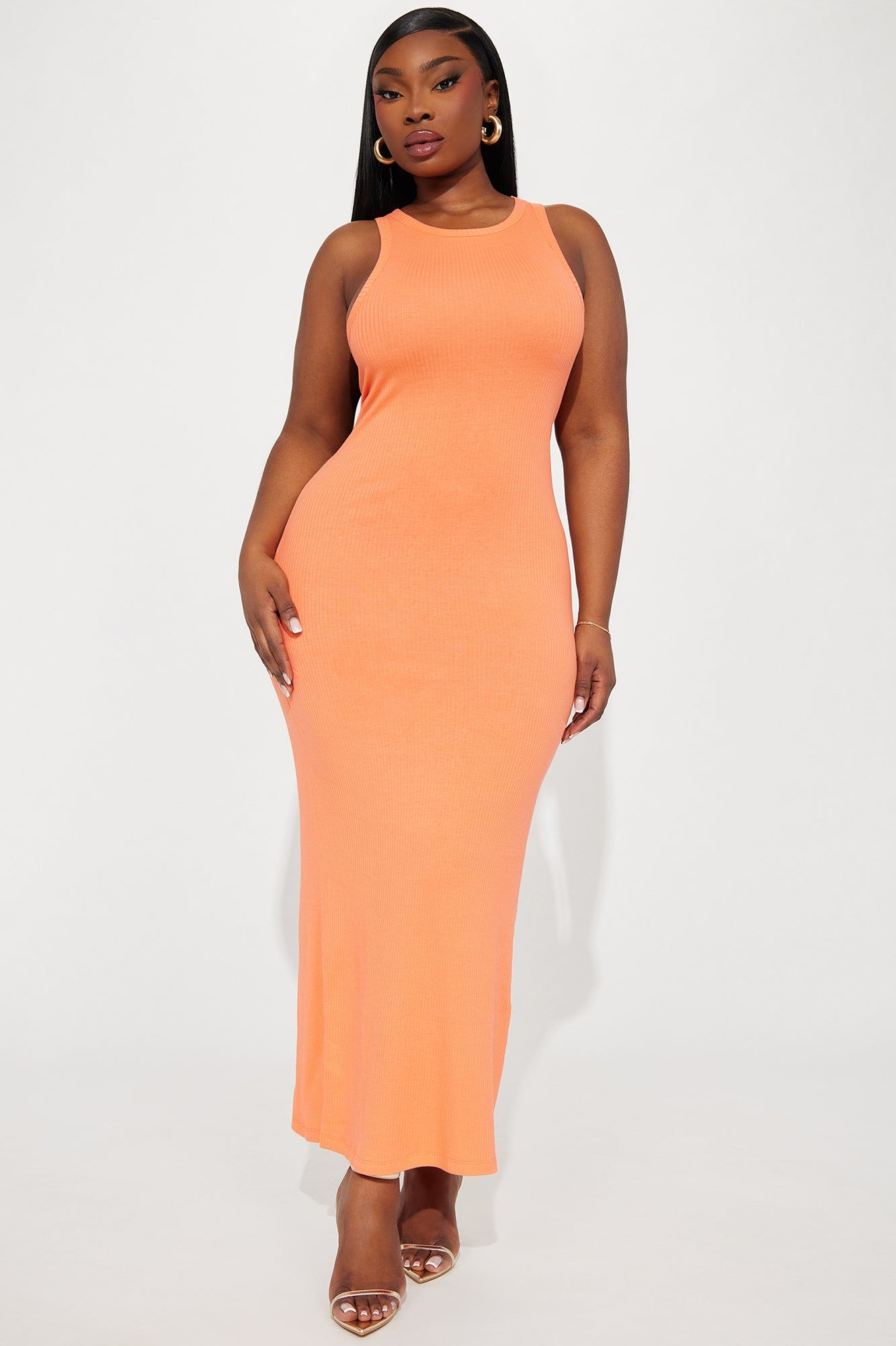 Danielle Ribbed Maxi Dress - Orange sold by Fashion Nova product image thumbnail 4