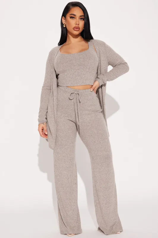 Calm N Cozy 3 Piece Pant Set - Oatmeal sold by Fashion Nova