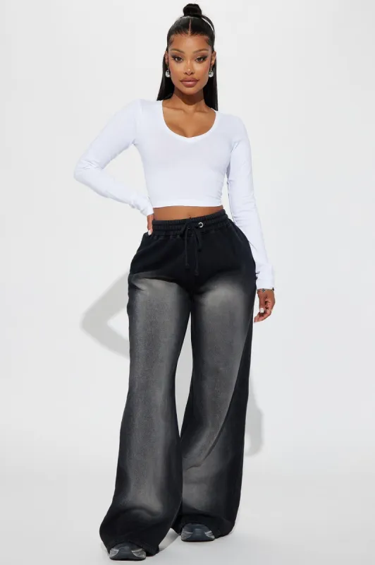 Gianna Washed Lounge Pant - Black sold by Fashion Nova