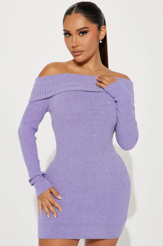 Ellie Sweater Mini Dress - Lavender sold by Fashion Nova