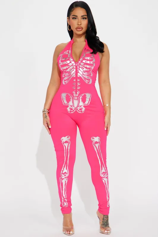 Sexy Skeleton 1 Piece Costume - Neon Pink sold by Fashion Nova