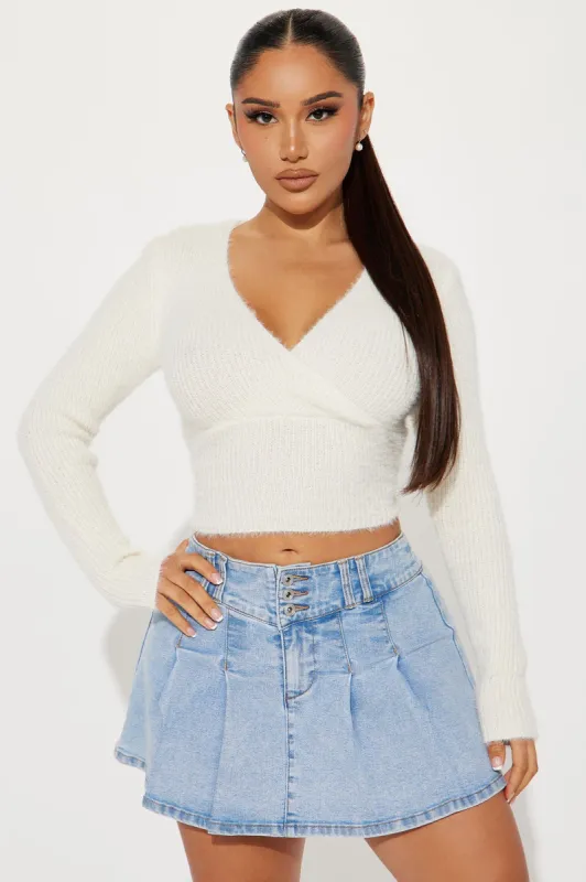 Brisa Surplice Sweater - Off White sold by Fashion Nova