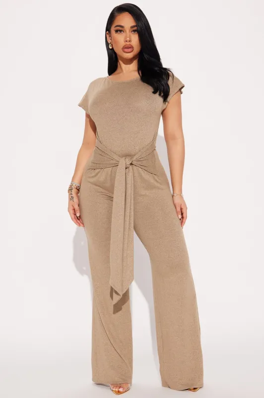 All Shook Up Jumpsuit - Mocha sold by Fashion Nova