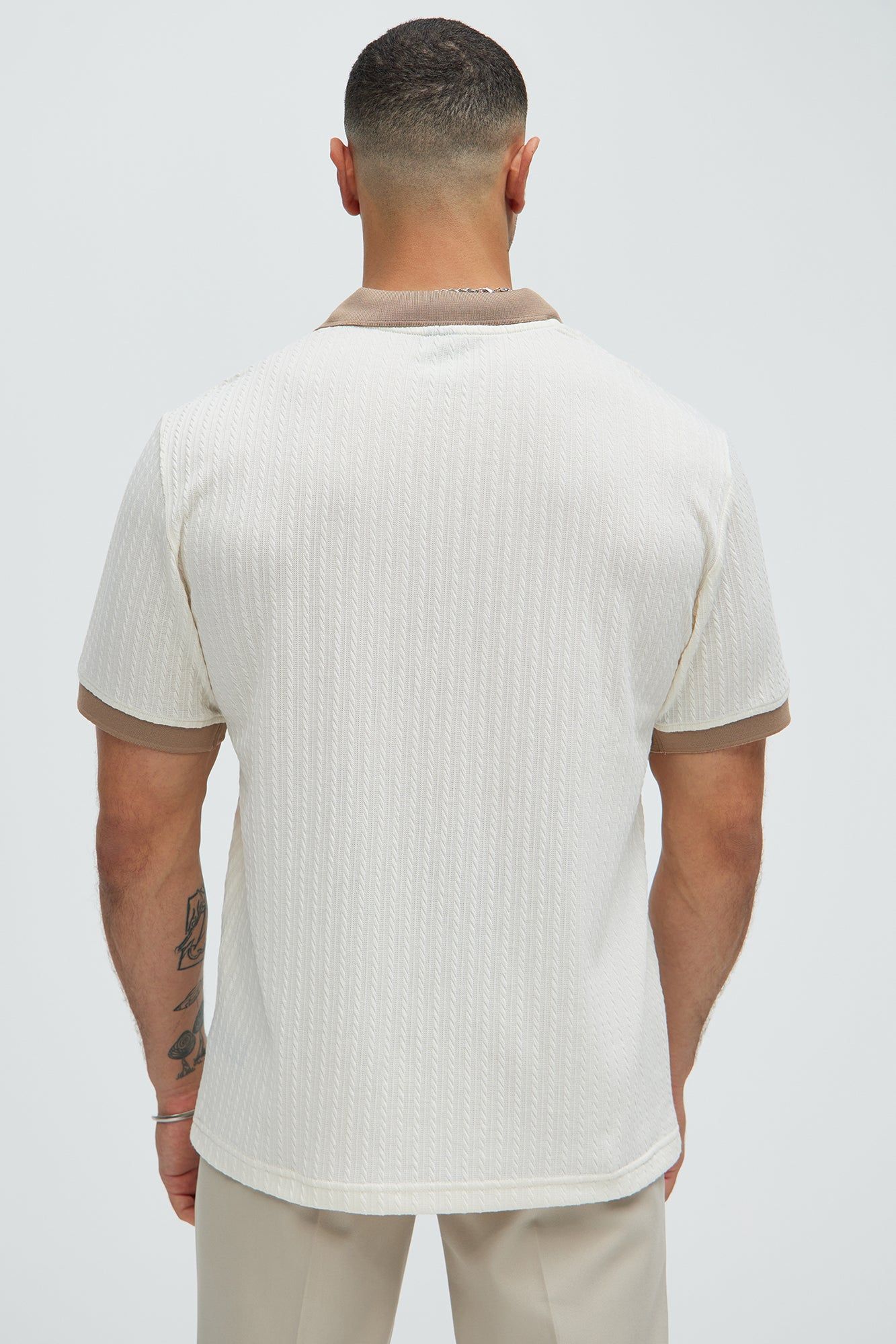 Dog In Me Textured Polo - Off White/combo sold by Fashion Nova product image thumbnail 4