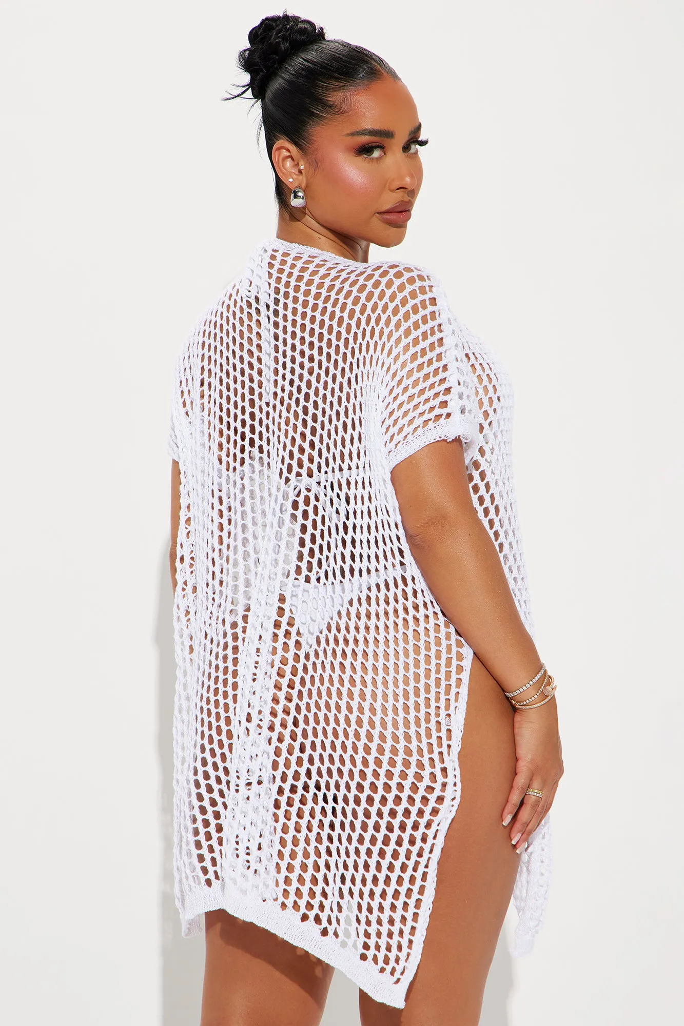 Seaside Vacation Slits Cover Up Dress - White sold by Fashion Nova product image thumbnail 3