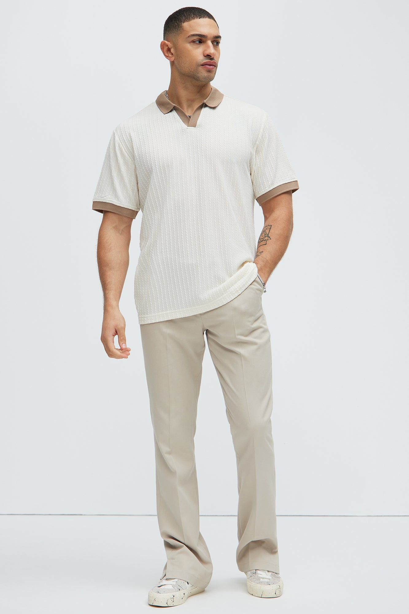 Dog In Me Textured Polo - Off White/combo sold by Fashion Nova product image thumbnail 2