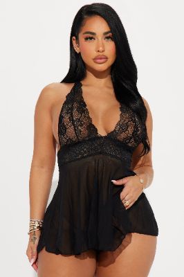 Subtle Flirting Babydoll - Black sold by Fashion Nova