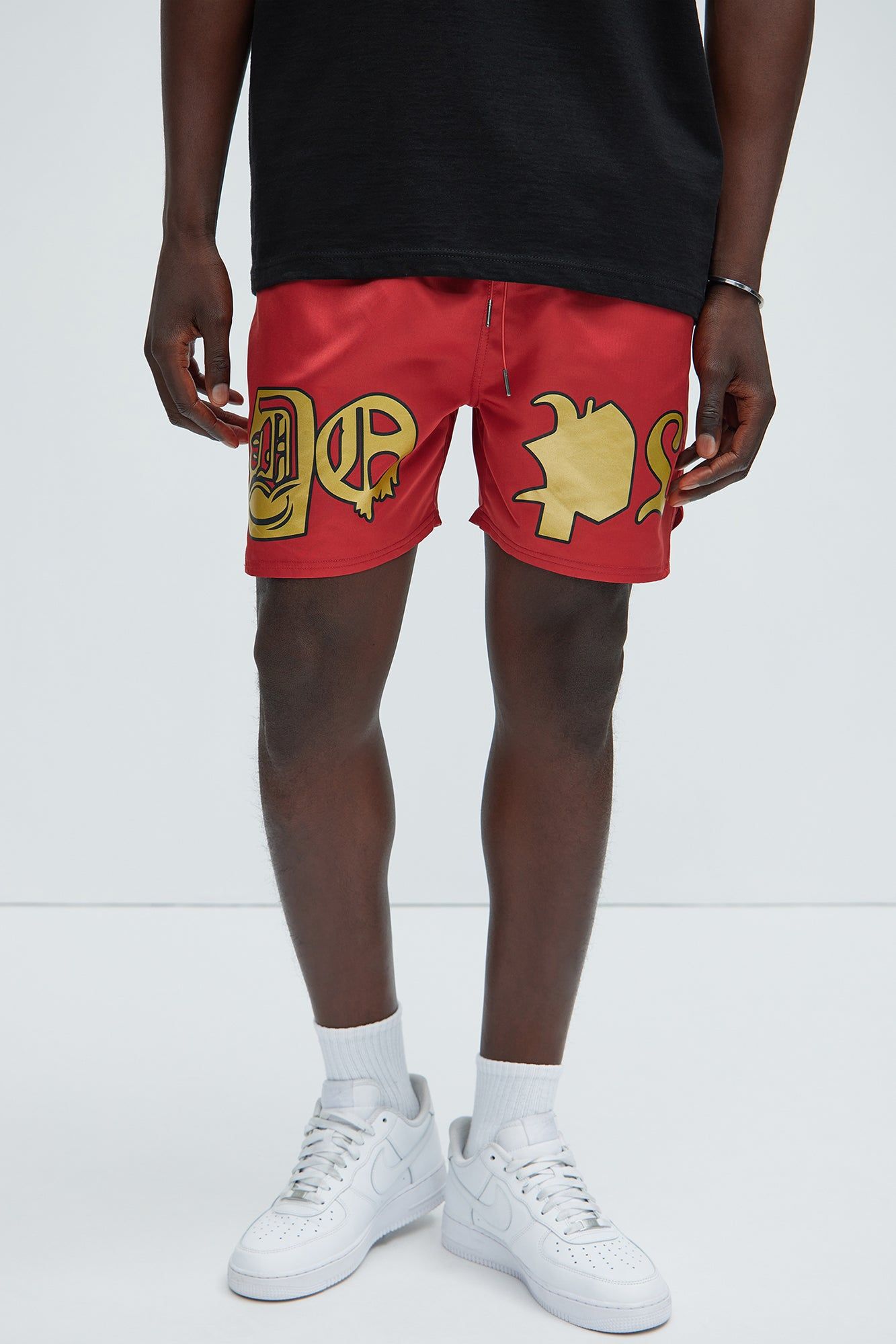 Dope Bars Swim Trunks - Red sold by Fashion Nova