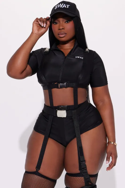 SWAT Babe 7 Piece Costume Set - Black made by Fashion Nova