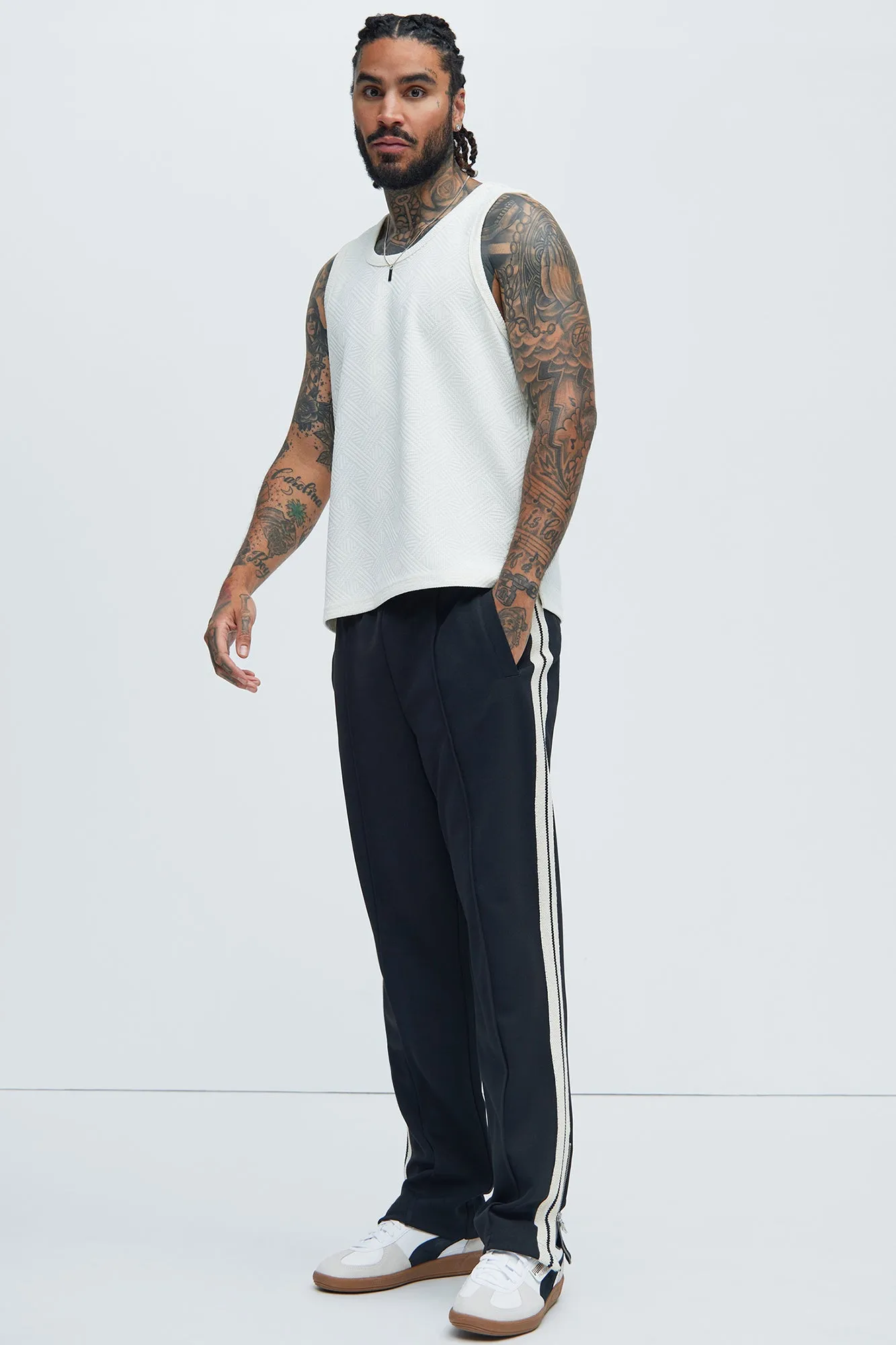 Burley Geo Textured Relaxed Tank - Off White sold by Fashion Nova product image thumbnail 2