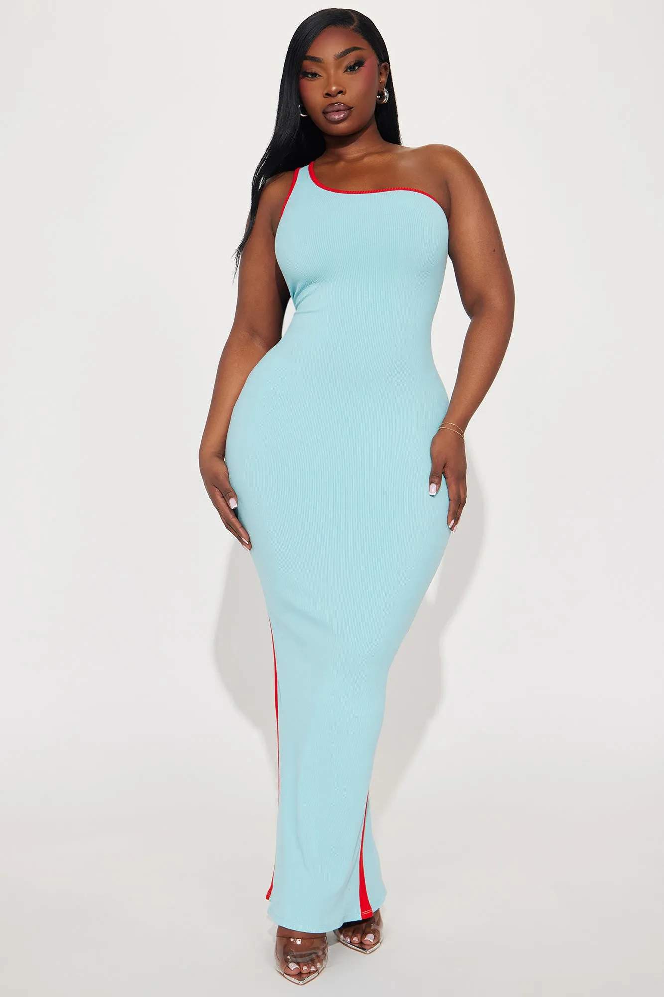 Maya Snatched Maxi Dress - Turquoise/combo sold by Fashion Nova product image thumbnail 4