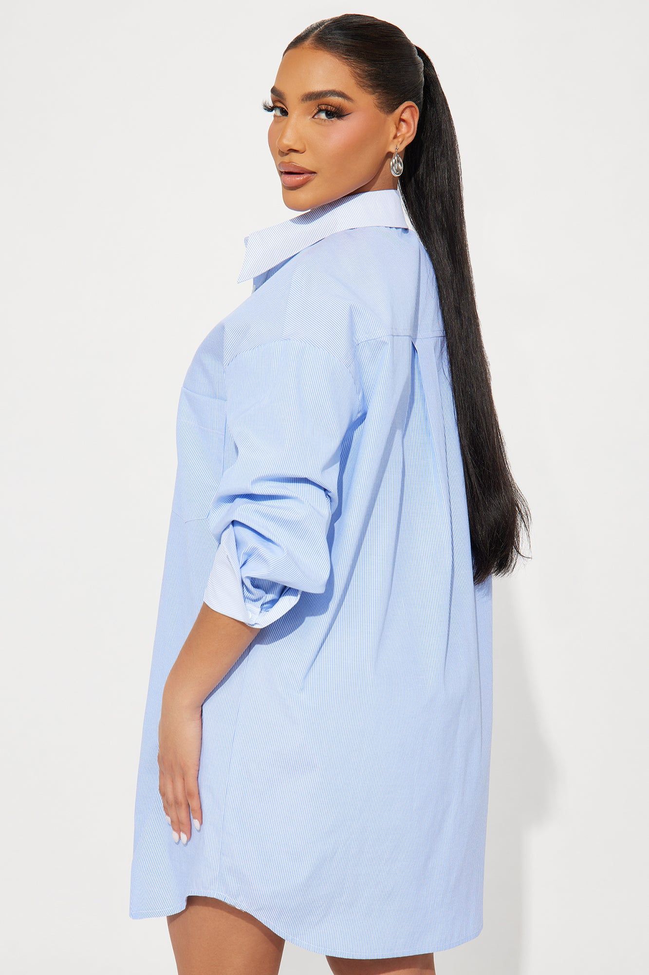 Esmeralda Mini Shirt Dress - Blue sold by Fashion Nova product image thumbnail 3