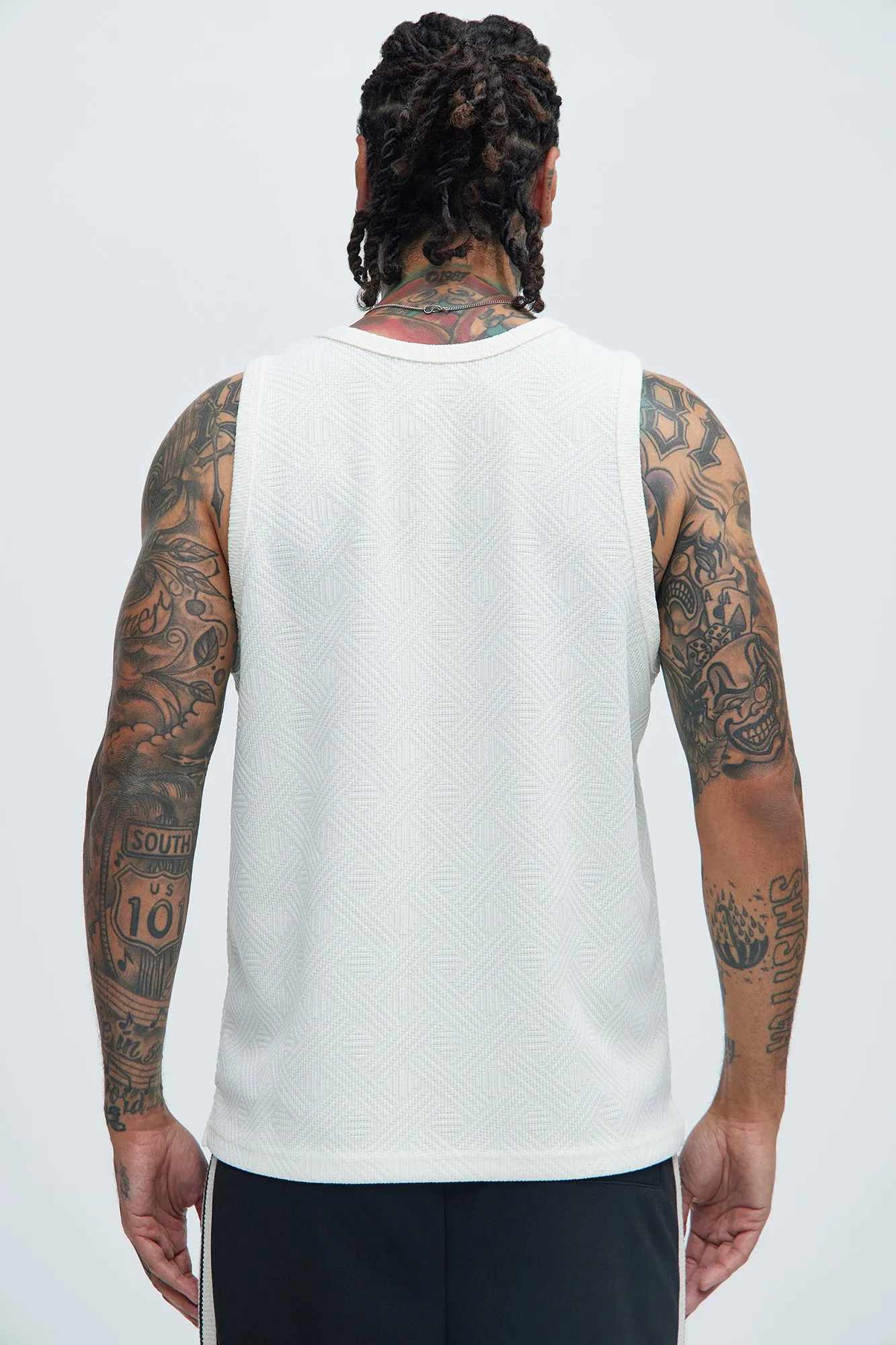 Burley Geo Textured Relaxed Tank - Off White sold by Fashion Nova product image thumbnail 4