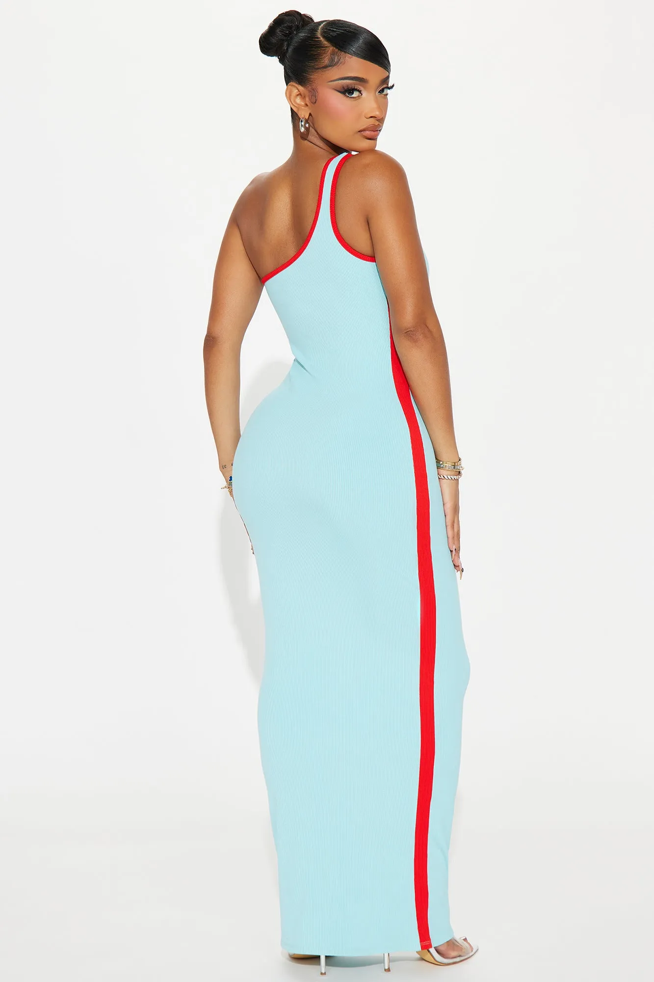 Maya Snatched Maxi Dress - Turquoise/combo sold by Fashion Nova product image thumbnail 3