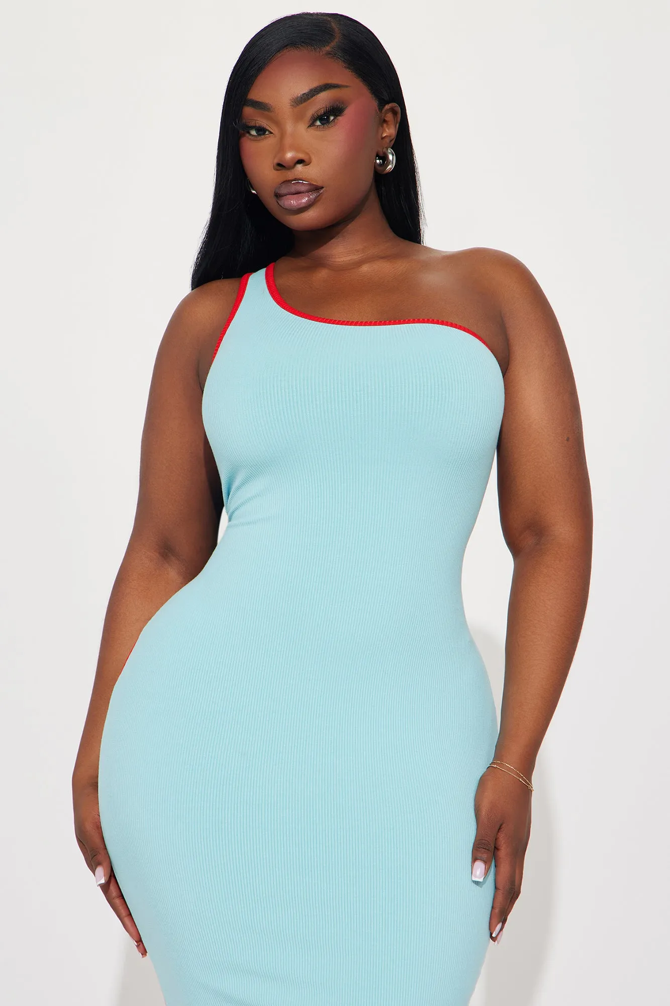 Maya Snatched Maxi Dress - Turquoise/combo sold by Fashion Nova product image thumbnail 5