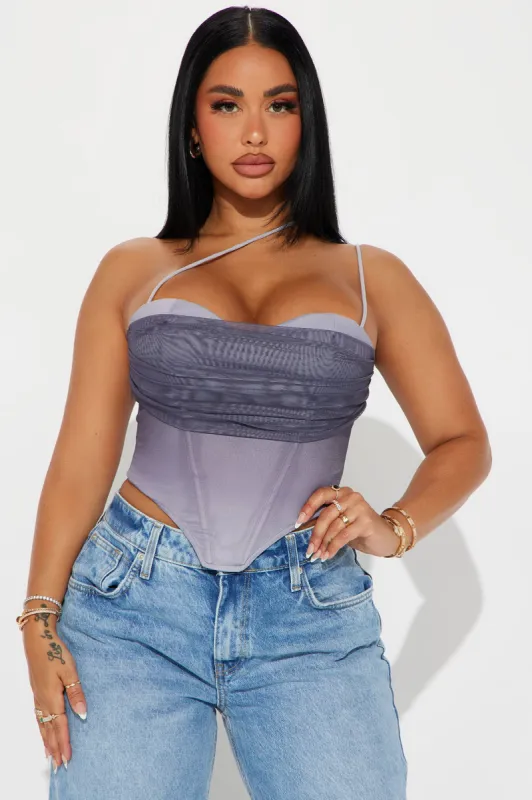 Day To Night Ombre Corset Top - Gray/combo sold by Fashion Nova