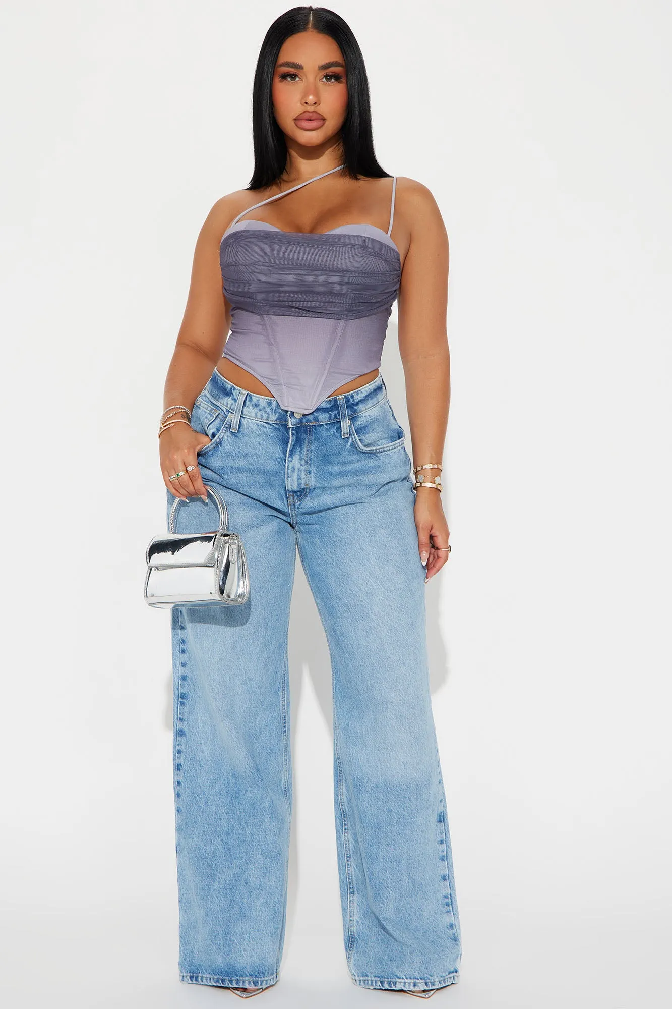 Day To Night Ombre Corset Top - Gray/combo sold by Fashion Nova product image thumbnail 2