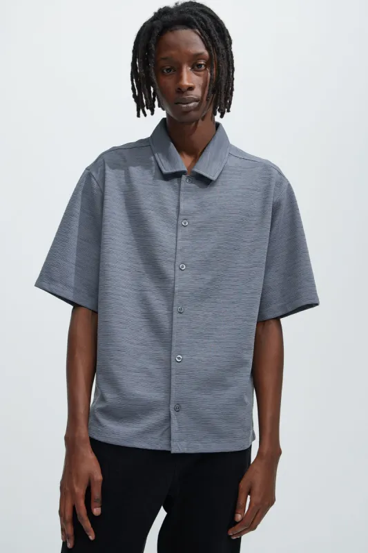 Blaze Textured Shirt - Slate Grey sold by Fashion Nova