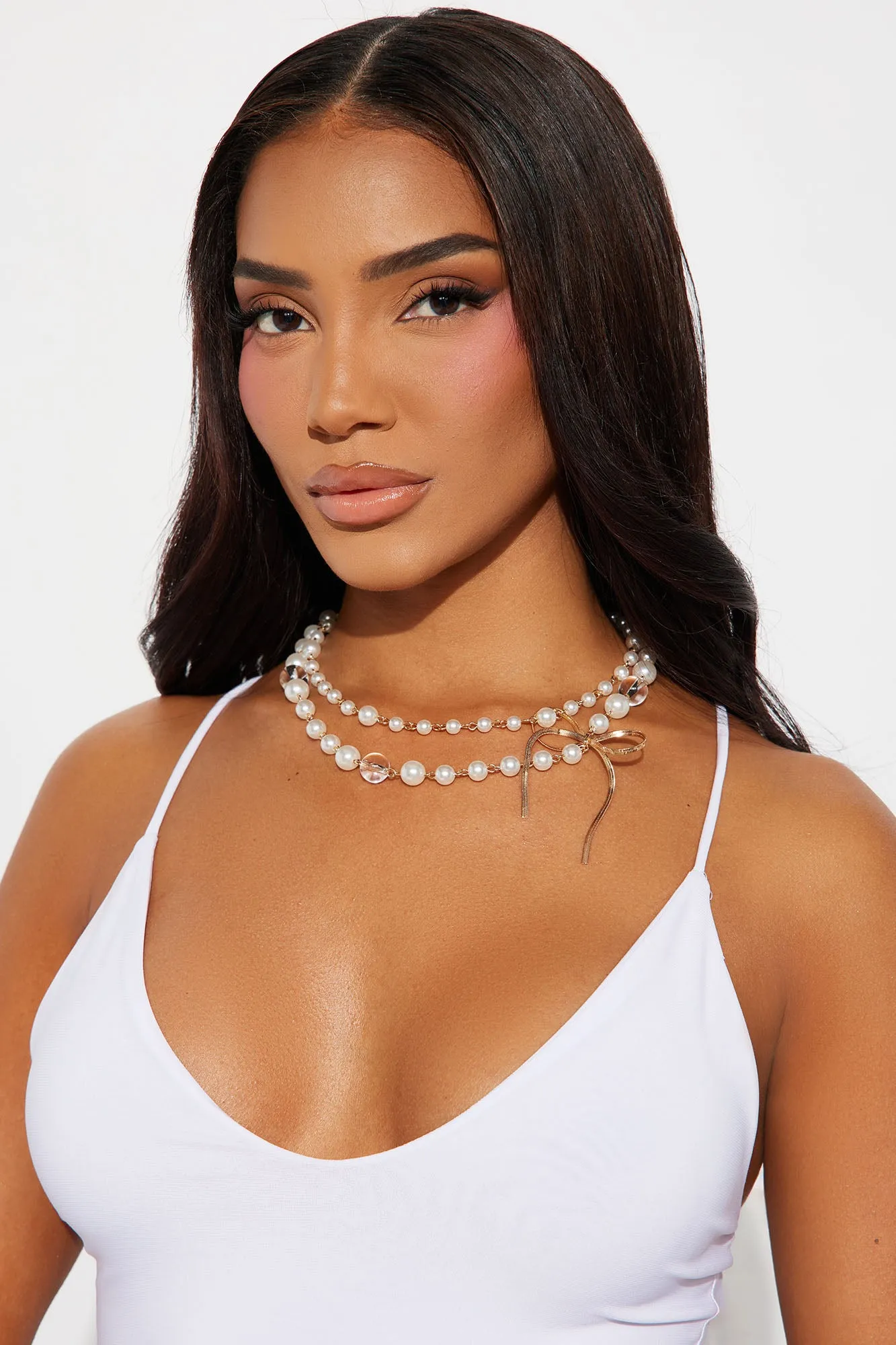 Lady May Necklace - White/Gold sold by Fashion Nova product image thumbnail 2