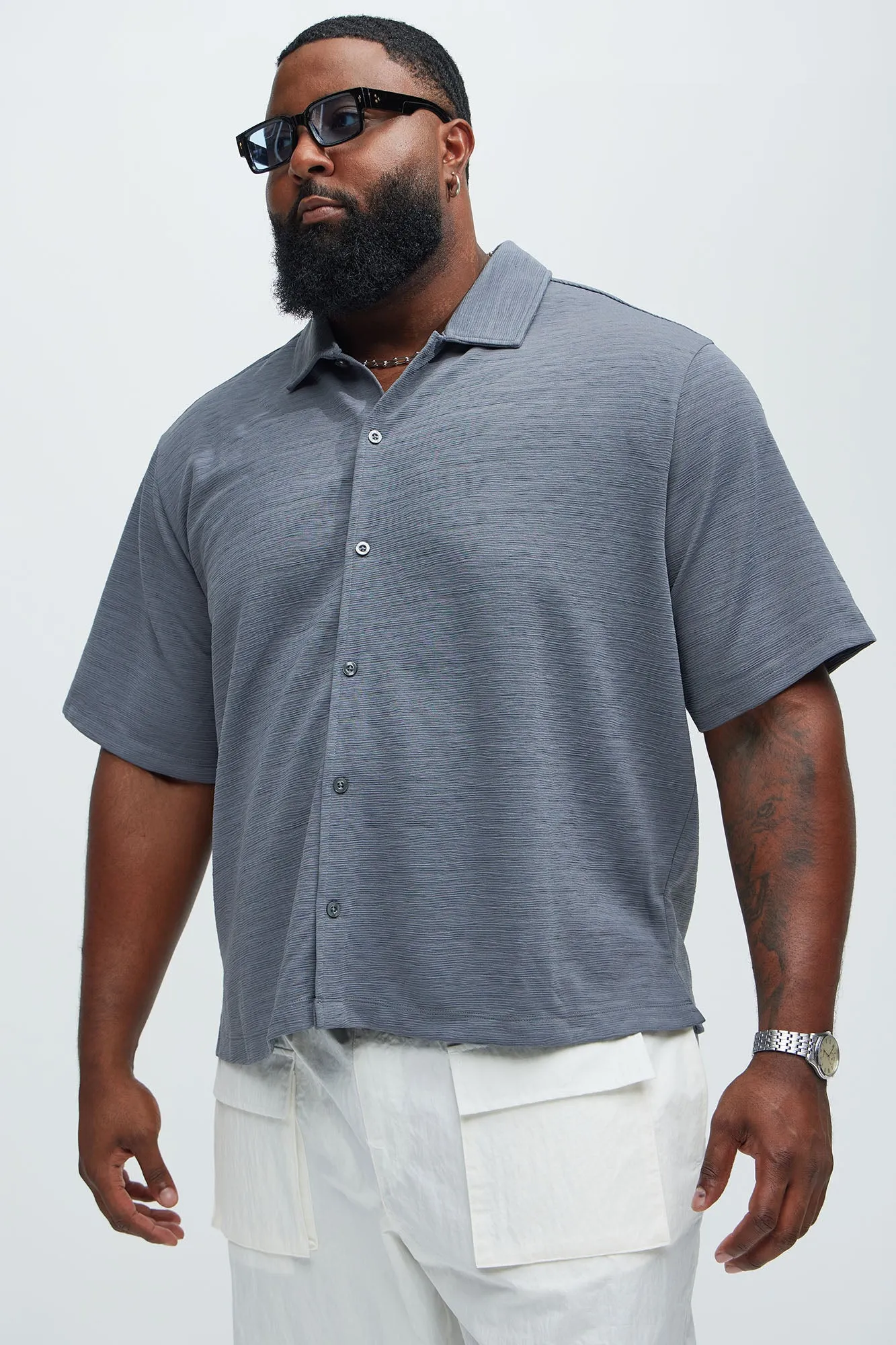 Blaze Textured Shirt - Slate Grey sold by Fashion Nova product image thumbnail 5