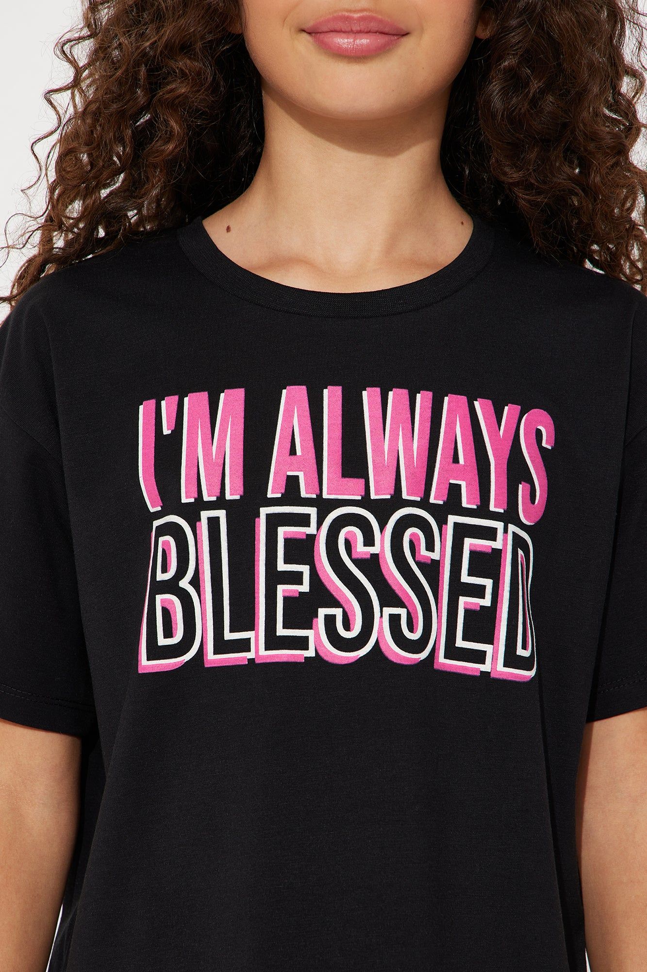 Mini Always Blessed Short Sleeve Tee - Black sold by Fashion Nova product image thumbnail 2