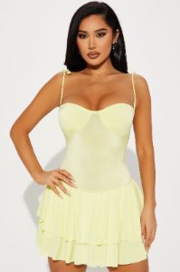 Kaitlyn Mini Dress - Yellow sold by Fashion Nova