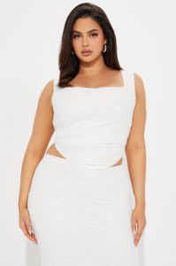 Bella Lace Skirt Set - White sold by Fashion Nova