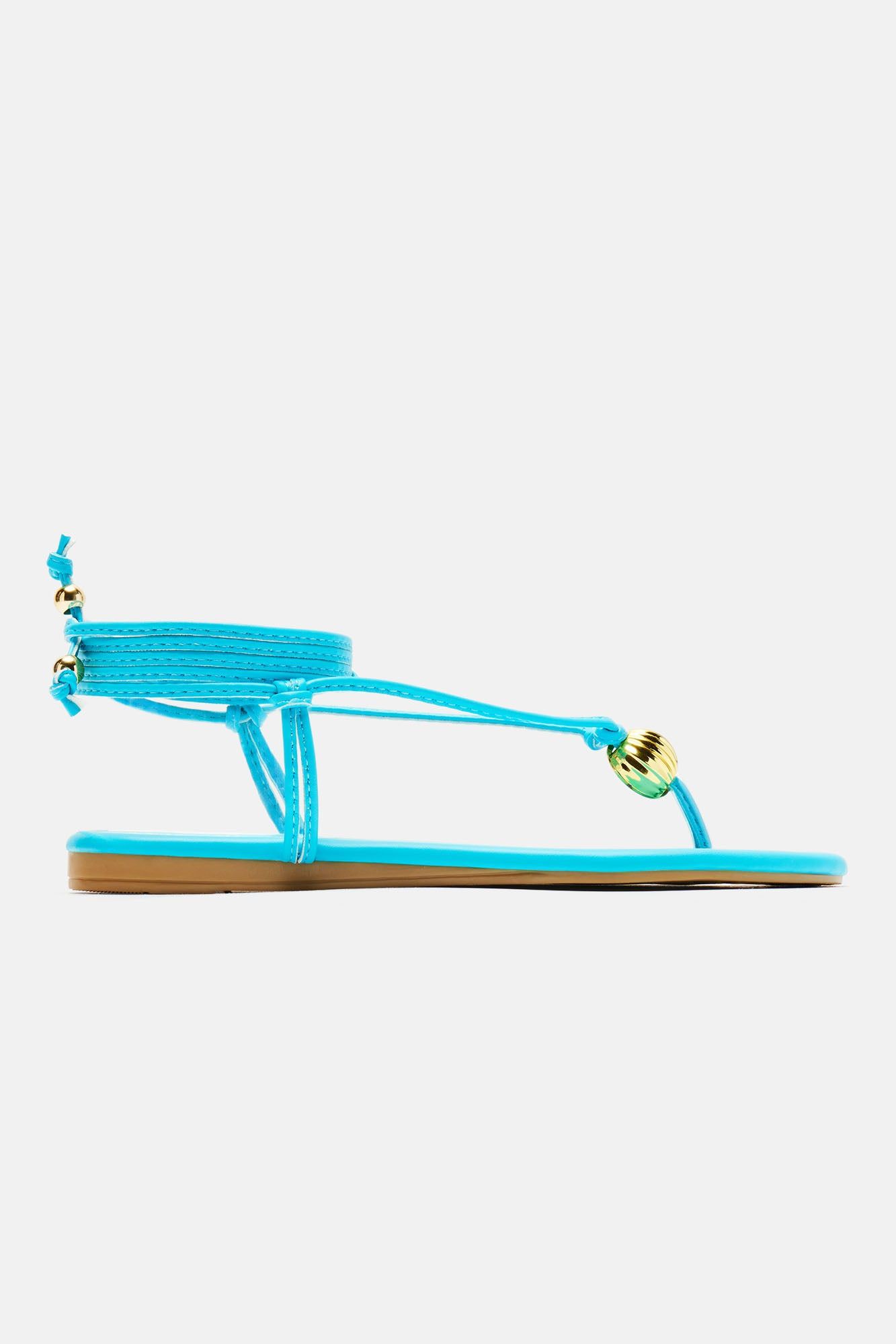 Kacie Flat Sandals - Blue sold by Fashion Nova product image thumbnail 4