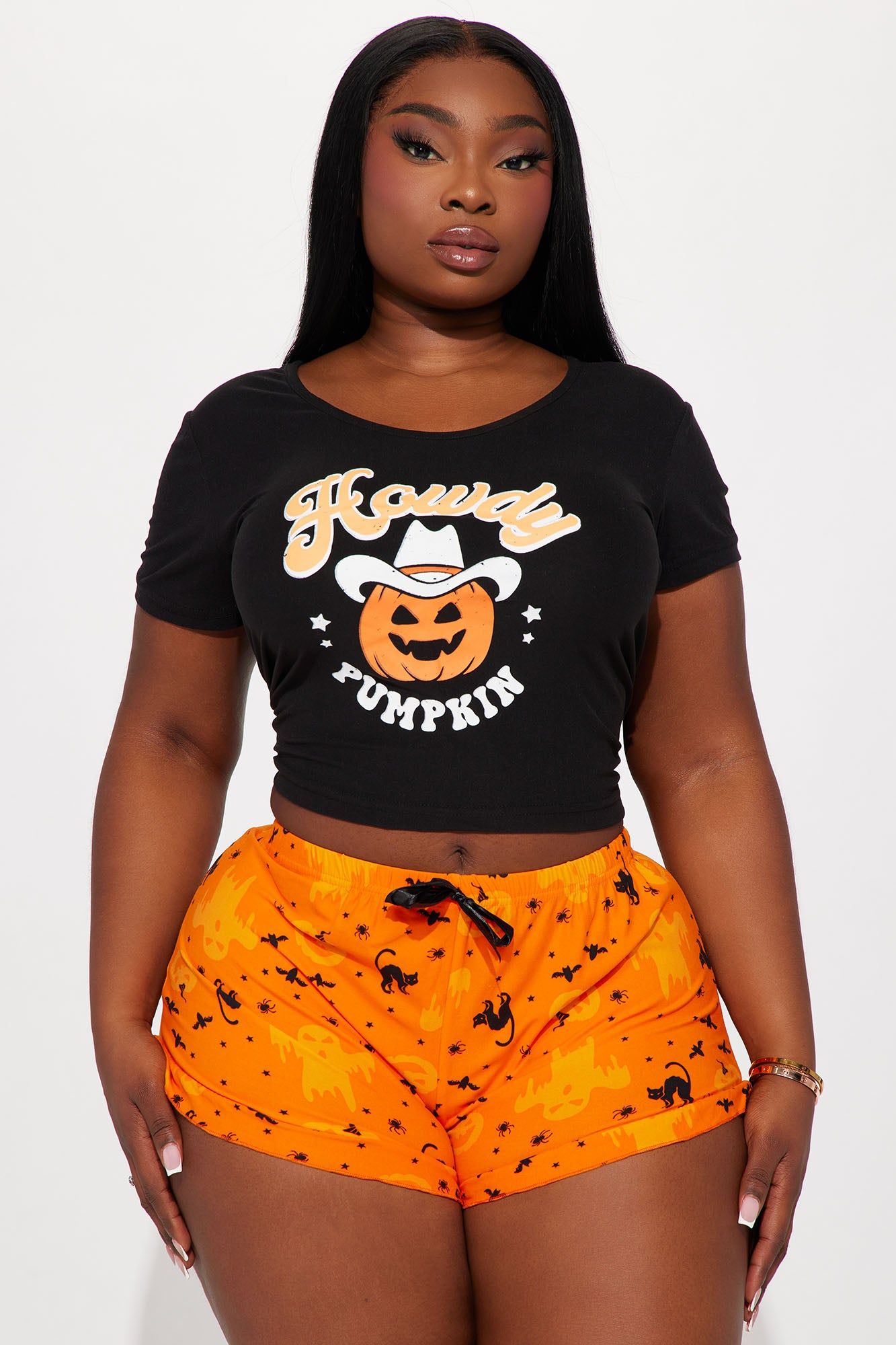 Howdy Pumpkin PJ Short Set - Black/Orange sold by Fashion Nova product image thumbnail 6