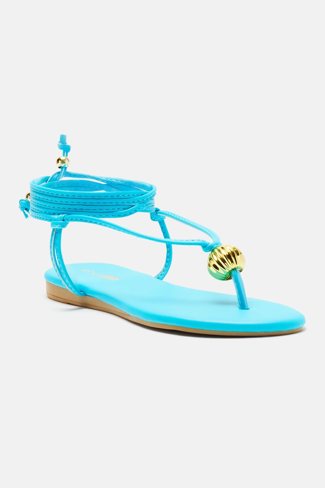 Kacie Flat Sandals - Blue sold by Fashion Nova product image thumbnail 2