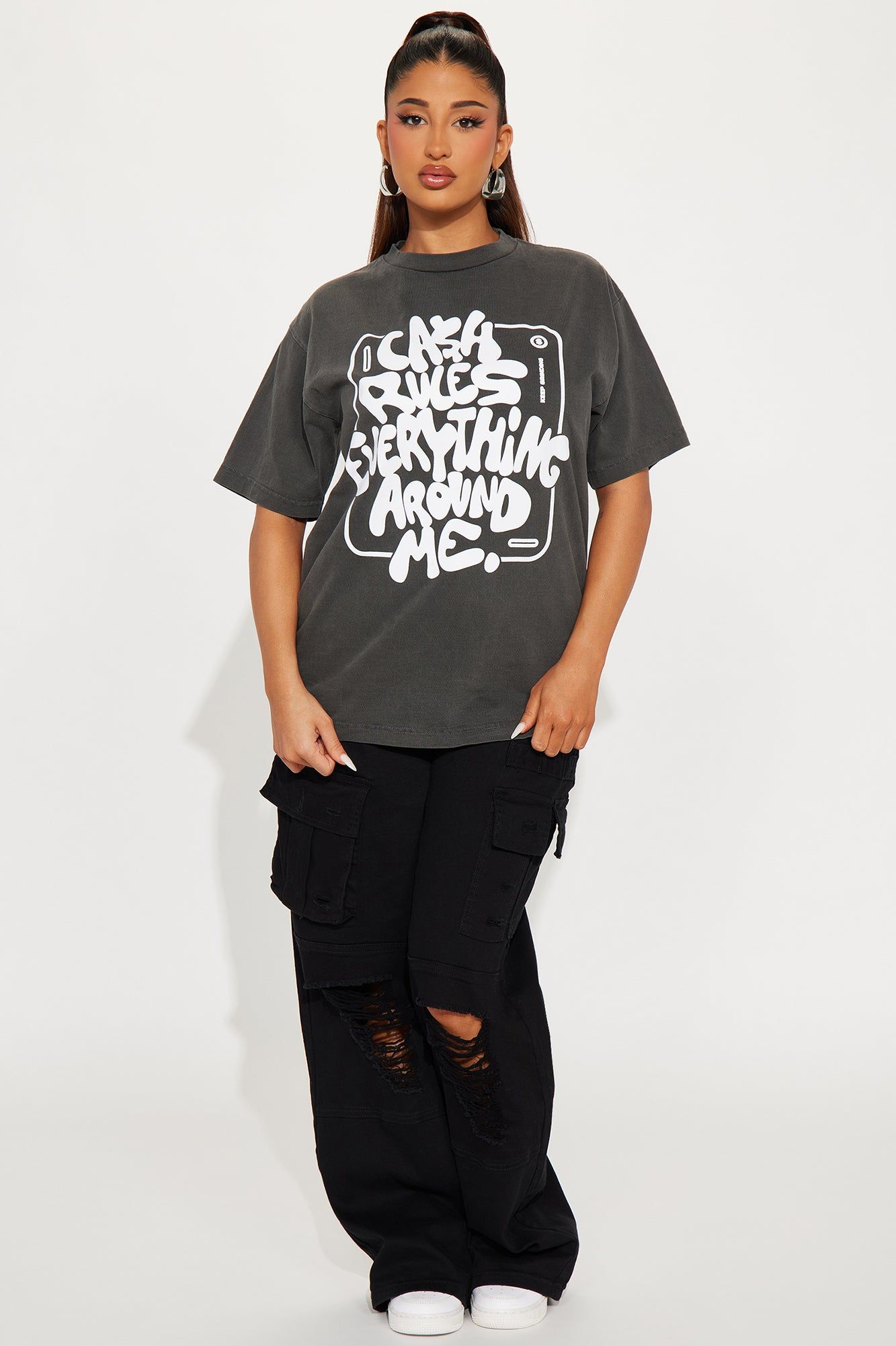 Cash Runs The World Tee - Black Wash sold by Fashion Nova product image thumbnail 3