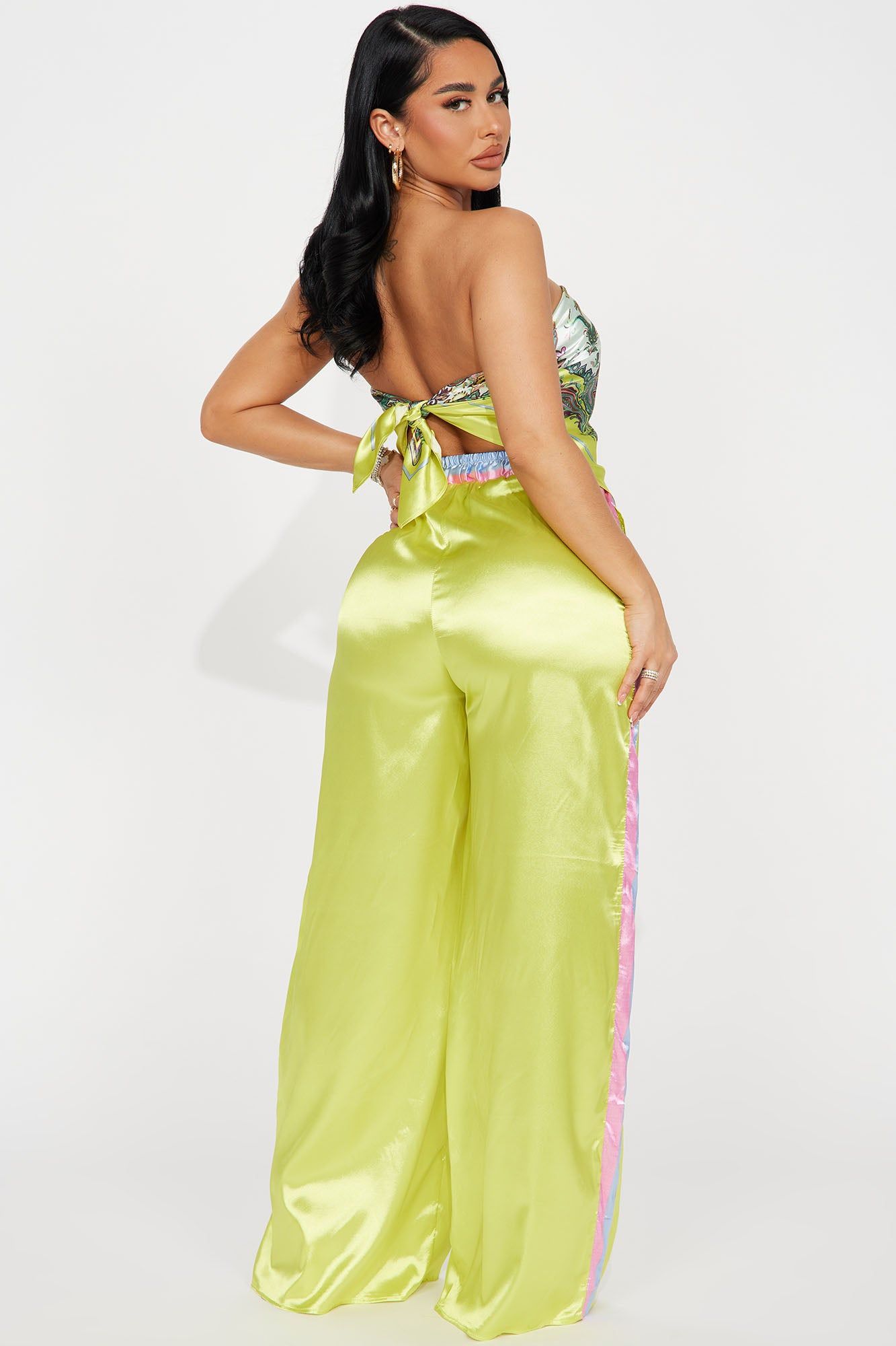 In Control Satin Pant Set - Lime sold by Fashion Nova product image thumbnail 3